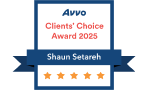 Avvo Clients' Choice Award 2025 Shaun Setareh