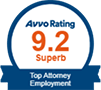 Avvo 9.2 Superb - Top Attorney Employment