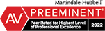 AV Preeminent Peer Rated - Martindale Hubbell