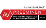 Martindale Hubbell - AV Preeminent - Peer Rated for Highest Level of Professional Excellence 2024